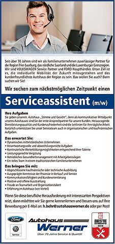 Serviceassistent (m/w)